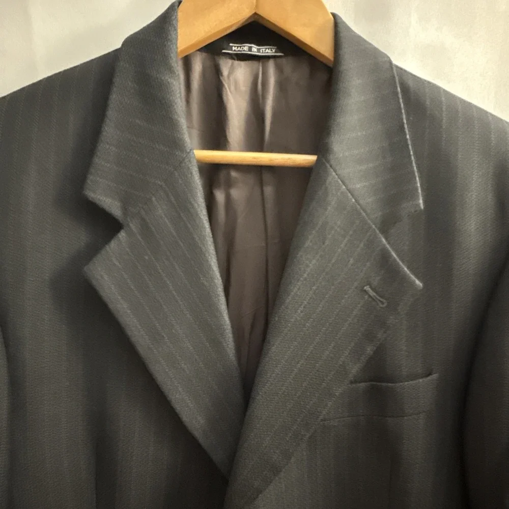 Leveti Men's Blazer Sport Coat 42R Black Wool 3-Button Designer Italy Made